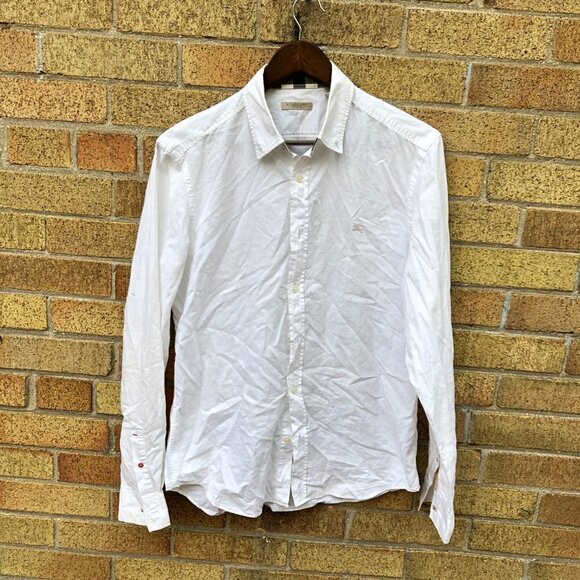 Vintage Burberry Brit Button Up Dress Shirt Medium - Picture 3 of 9
